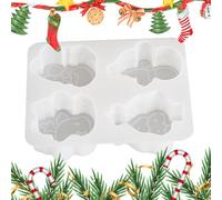 Stampi in silicone di Natale, stampi per cioccolatini di Natale, 4 cavità, alci, Babbo Natale, albero di Natale, stampi facili da rilasciare per torte, cupcake