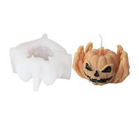 Stampi in silicone flessibile a forma di teschio di zucca fatti a mano e saponi artigianali in resina per decorazioni per la casa in cristallo Bruciare a lunga durata