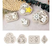 Stampi in silicone Maritim, stampi in silicone con motivi marittimi: animali marini, timoni, ancore, gabbiani e temi marini simili