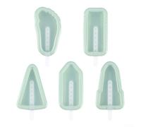 Stampi in silicone morbido per gelato e ghiaccioli con forme divertenti per migliorare l'esperienza estiva dei dessert in casa (verde)