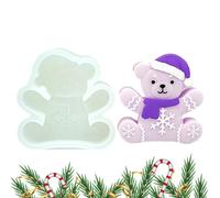 Stampi in silicone natalizi: stampi per candele a forma di orso di pan di zenzero per decorazioni, fai da te con artigianato, antiaderenti, per fusioni di cera, f
