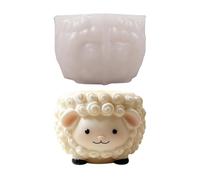 Stampi in silicone per animali, simpatico stampo a forma di statua di capra 3D, forma di agnello per calcestruzzo, gesso e argilla in resina, produttore di vasi succulenti di barattoli di candela, S