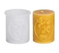 Stampi in silicone per api a nido d'ape, stampi in silicone 3D, cilindrici per api con motivo a nido d'ape, stampi in silicone per versare stampi cilindrici per api fai da te (D)