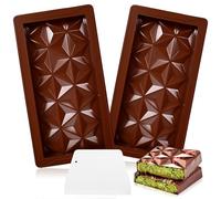 Stampi in silicone per barrette di cioccolato fondente, 2 stampi per barrette di cioccolato Dubai, stampi per cioccolatini fai da te, pistacchi, dolci, dolci, con 1 spatola