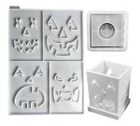 Stampi in silicone per candelabri di Halloween stampi per gesso fatti a mano ornamenti per il supporto che fanno Halloween in silicone resina epossidica candeliere resina