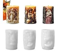 Stampi in silicone per candele profumate, decorazioni per candele, decorazioni per candele, in silicone, per Halloween, atmosfera horror