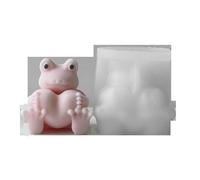 Stampi in silicone per candele Stampo in silicone 3D a forma di rana con cuore, stampo for candele fatto a mano a, for ornamenti in resina, for sapone per Fai Da Te(6.7 * 6.7 * 5.5cm)