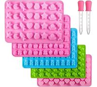 Stampi In Silicone Per Caramelle, 5 Pcs Mini Stampi Cioccolatini, Stampini Per Caramelle Gommose, Contiene Cuori, Frutta, Animale, Botanica, Per Fare Gommose, Cioccolato E Piccoli Cubetti Di Ghiaccio