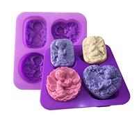 Stampi in silicone per cioccolato, 2pcs Angel Combination Silicone Moulds Handmade Soap Candle Clay Epoxy Resin Molds