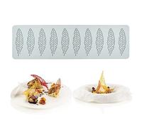 Stampi in silicone per cioccolato 3D a forma geometrica a forma geometrica di piume cave, decorazione per torte e cupcake (C_34 x 10 x 0,3 cm)