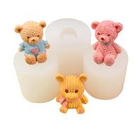 Stampi in silicone per cioccolato, 3D Sitting Bear Shape Epoxy Resin Silicone Molds for Candle Making Handmade Soap Aromatherapy