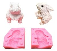 Stampi in silicone per cioccolato, 3D Three-Dimensional Bunny Shape Mold Fondant Clay Ice Cube Mould DIY Baking Tool Cake Decoration Molds(G1565#1)