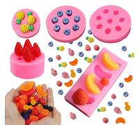 Stampi in silicone per cioccolato, 5PCS Mini Pineapple Strawberry Orange Blueberry Mulberry Candle Silicone Fruit Mold