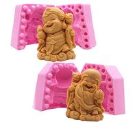 Stampi in silicone per cioccolato, Chinese Style Longevity Old Man Fondant Silicone Molds 3D Chocolate Cake Mould DIY Soap Mold