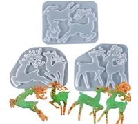 Stampi in silicone per cioccolato, Christmas Deer and Christmas Tree Ball Molds for Resin Casting Silicone DIY Silicone Jewelry, Soap(Deer)