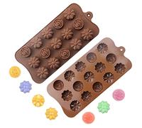 Stampi in silicone per cioccolato con fiori,Stampo da forno a forma di fiore di margherita natalizia | Stampo per torta a 15 cavità per biscotti al cioccolato Festa di Natale Delr