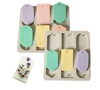 Stampi in silicone per cioccolato, DIY Silicone Scented Candle Chip Moulds with Holes, 6-Connected Rhombus Rectangular Oval Cake Mold