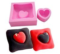 Stampi in silicone per cioccolato, Heart-Shaped Pillow Fondant Cake Molds DIY Soap Candle Silicone Mould 3D Love Baking Tools for Cake Decoration
