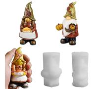 Stampi in silicone per colata autunnale, 2 stampi in silicone a forma di gnomo per candele, per innaffiare gnomi, in silicone, per autunno con zucca, per decorazioni fai da te (A)