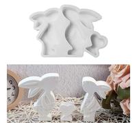 Stampi in silicone per colata di Pasqua, 3D, per uova di Pasqua, conigli, gesso e candele, per versare, stampi in silicone per Pasqua, regali di denaro, lepre per fai da te (E)