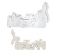 Stampi in silicone per colata di Pasqua, 3D, per uova di Pasqua, conigli, gesso e candele, per versare, stampi in silicone per Pasqua, regali di denaro, lepre per fai da te (C)