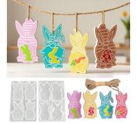Stampi in silicone per colata pasquale, per piccoli conigli, stampi in silicone, Pasqua, primavera, per decorazioni pasquali fai da te, artigianato, ornamento