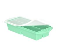 Stampi in Silicone Per Congelatore Per Svezzamento Neonati Bambini Vassoio Per Cubetti Di Ghiaccio Ghiaccioli Brodo Pappa Set Porta Barrette Rettangolari Con Coperchio (Verde menta)