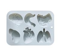 Stampi In Silicone Per Cottura - Stampi In Silicone Per Torte Per Cottura | Cervello Cuore Fegato Intestinale Polmone Stomaco Stampi Di Caramelle Silicone, 6 Cavità Simulazione Organi Huma