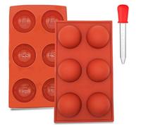 Stampi in Silicone per Dolci, 2 Pezzi Stampo Silicone a Semisfera Grande a 6 Cavità, Stampo Silicone Stampo Silicone Torta Silicone Sfera per Realizzare Cioccolata Calda al Cacao Caramelle Gelatina