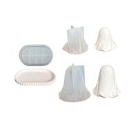 Stampi in silicone per figurine Halloween, 3 forme per fusione sapone in gesso in resina per candele grandi e piccole con stampo per vassoio ovale per decorazioni da tavolo Set