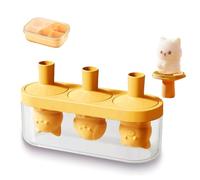 Stampi in silicone per gelato fai da te, simpatici stampi per cartoni animati 3D con steli, stampi per ghiaccio riutilizzabili (B)