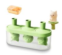 Stampi in silicone per gelato fai da te, simpatici stampi per cartoni animati 3D con steli, stampi per ghiaccio riutilizzabili (A)