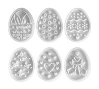Stampi in Silicone per Lanterne Con Ornamento Pasquale, 6 Stampi in Silicone per Pasqua, Stampo per Colata Coniglio Uov o Pasqua, Stampo Resina Antiaderente Candele, Stampi per Gocciolamento in Gesso