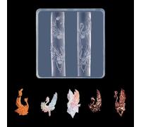 Stampi in silicone per nail art con motivo goffrato preciso Modelli di intaglio 3D per unghie Charm Manicure Strumento di abbellimento Nail Art Stampo in silicone