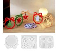 Stampi in silicone per Natale, 3 stampi in silicone a forma di stella, fiocco di neve, alce e abete