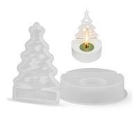 Stampi in silicone per Natale, portacandele in silicone, per albero di Natale con candelabri, decorazione da tavolo per candeline, portacandele a stella