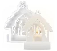 Stampi in silicone per Natale, presepe in silicone per Natale, portacandele in silicone, per Natale, Natale, candele, gesso, artigianato