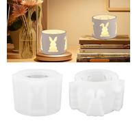 Stampi in silicone per Pasqua, 2 stampi in silicone a forma di coniglio pasquale, per candele, per decorazioni pasquali