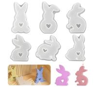 Stampi in silicone per Pasqua,6 pezzi Stampo Coniglio Pasquale Stampi per candele in silicone per Pasqua Stampi In Resina Epossidica Per Realizzare Ornamenti Pasquali