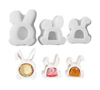Stampi in silicone per Pasqua, uova di Pasqua 3D, a forma di coniglio, per gesso e candele da versare, stampi in silicone per Pasqua, regali di denaro, coniglio, per artigianato fai da te (B)