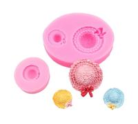 Stampi In Silicone Per Pasta Di Zucchero Confezione Da 2 Decorazioni Per Torte In Pasta Di Zucchero A Forma Di Cappello Di Paglia Colore Rosa