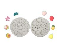 Stampi In Silicone Per Pasta Di Zucchero Confezione Da 2 Decorazioni Per Torte In Pasta Di Zucchero A Base Di Frutta Fragola Mela Uva E Pomodoro Colore Grigio