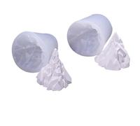 Stampi In Silicone Per Pasta Di Zucchero Set Di 2 Stampi Per Torte In Pasta Di Zucchero 3D A Forma Di Iceberg Montagna Innevata E Vulcano Decorati Con Colori Naturali E Cioccolato