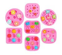 Stampi In Silicone Per Pasta Di Zucchero Set Di 7 Stampi Per Fondente Meringato A Forma Di Fiocco E Girasole Per Decorare Torte Al Cioccolato Colore Rosa