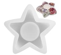 Stampi in Silicone per Portacandele in Resina, Stampo in Silicone per Portacandele, Cemento, Stampi in Resina Epossidica, Stampo per Portacandele A Forma di Cuore con Stella Luna E Luci per C