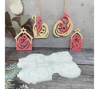 Stampi in silicone per presepe, 4 pezzi, in silicone, per decorazioni fai da te e decorazioni (A)