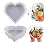 Stampi in silicone per resina a forma di cuore grande, esagonale, stampo in resina epossidica profonda, per conservazione di fiori, resina artistica, colata fai da te (A-Heart)