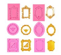 Stampi in silicone per resina, set di 6 pezzi vintage facile da staccare - cornice retrò per resina epossidica, per decorazione domestica, dolci, cioccolatini, biscotti, fondente, hobby creativi