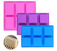 Stampi in silicone per rettangoli e 2 pezzi quadrati in silicone,SENHAI Teglie a forma di torta a 6 cavità,Vassoi del cubetto di ghiaccio caramelle al cioccolato fatti a mano fai da te