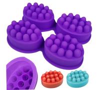 Stampi in silicone per saponette da massaggio, 4 cavità, ovali, flessibili e antiaderenti, per saponette fai da te, 16,5 x 11,9 x 3,8 cm